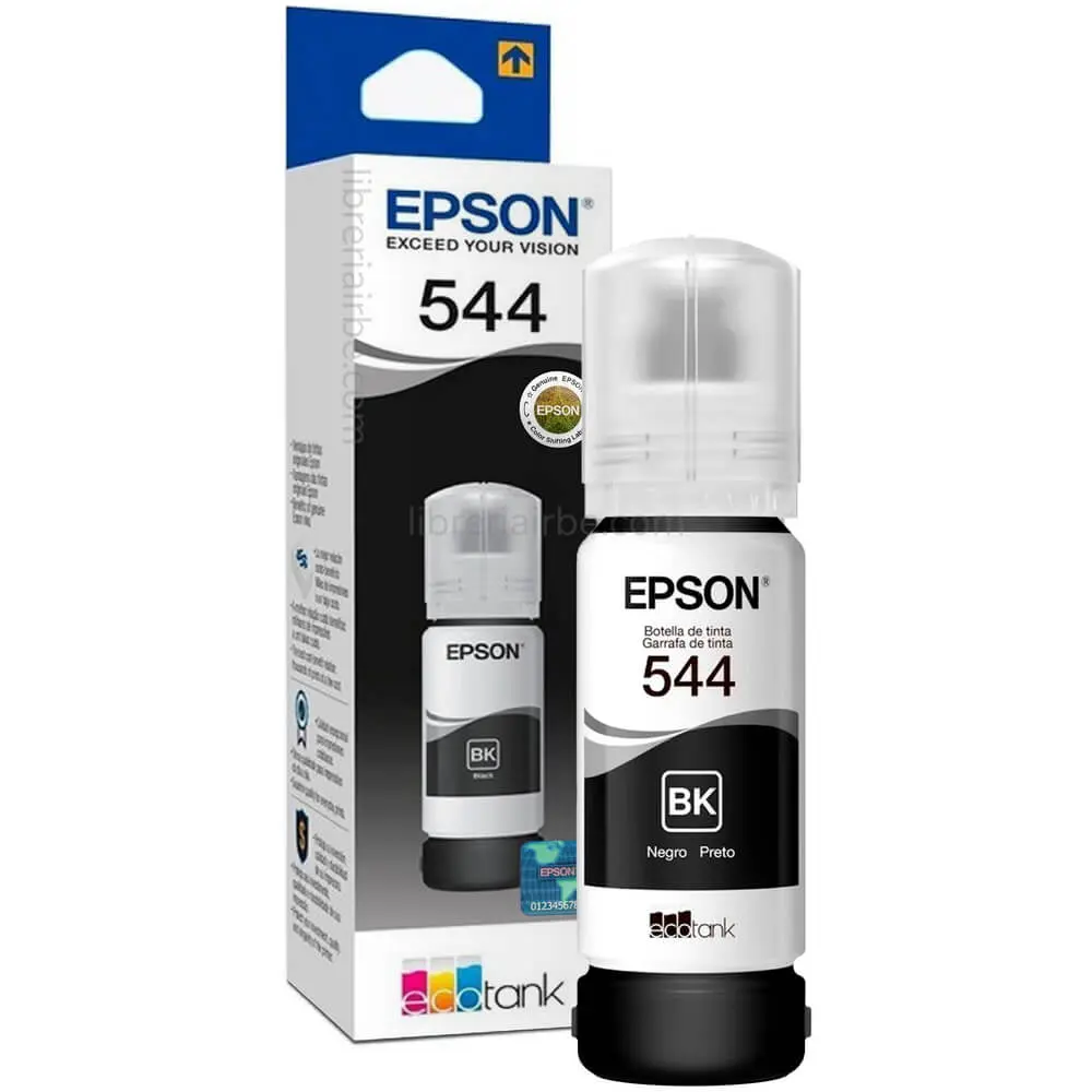 Tinta Original para Impresora EPSON 544 EcoTank, Botella de 65 ml – Negro
