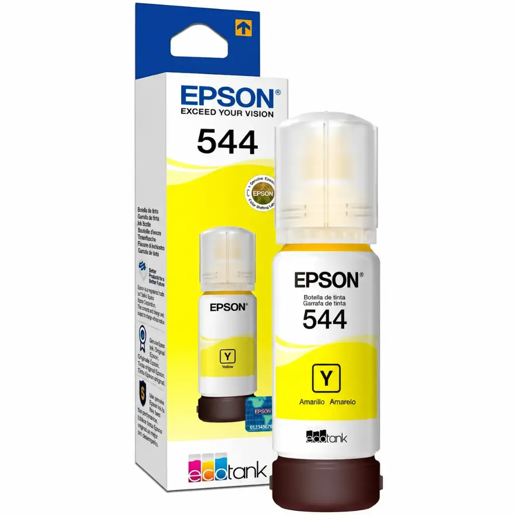 Tinta Original para Impresora EPSON 544 EcoTank, Botella de 65 ml – Amarillo